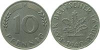 d  PROB378a 10 Pfennig 1949F Zink, äusserst rar, zaponiert, hervorragend erhalten J 378