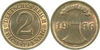 d 1.1 2 Pf 31436D~1.1 2 Pfennig  1936D prfr/stgl J 314