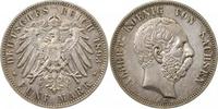 d 12593E~1.8-GG 5 Mark Albert.v.Sachsen 1893E vz+ schöne Patina J 125
