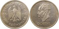 d 5 RM 35132D~1.5b-GG 5 Reichsmark Goethe 1932D vz/st minimale Krätzerchen!!! J 351