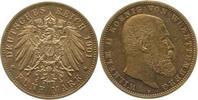 d 17601F~1.5-GG-PAT 5 Mark Württ. Wilh. II 1901F vz/stgl leichte goldene Patina J 176