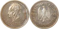 d 5 RM 35132D~0.1-GG 5 Reichsmark Goethe 1932D PP- J 351