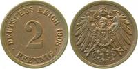 d 2 Pf 01108F~1.1-V 2 Pfennig 1908F stgl !! Die Ziffer 8 ist oben offen !!! selten J 011