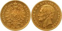 d 10 Mark 25773E~1.1-GG Johann Sachsen 1873E prf/stgl !!!! 257