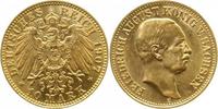 d 10 Mark 26707E~1.3-GG Fr. August Sachsen 1907E Gold f.prfr/prfr !!! 267