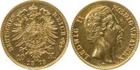 d 10 Mark 19373D~1.5-GG-b Ludwig II 1873D f.prfr/f.prfr EA gereinigt !! J 193