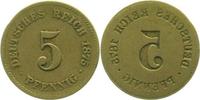 d 00375-2.5-GG 5 Pfennig 1875 WS: Incus o. Mzz. ss/vz mit feiner Riffelrand !! Unikat J 003