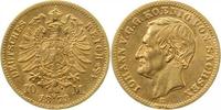 d 10 Mark 25773E~2.2b-GG Johann Sachsen 1873E f.vz kl. Schrötlingsfehler 257