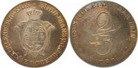 d 2/3 Taler 2-3-Th-Meckl-1790-GG Meckl.-Schwerin 1790 prfr/stgl kl. SChrötl. Fehler Thun