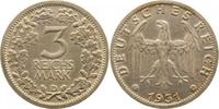 d 3 RM 34931D~1.8-GG 3 Reichsmark 1931D vz+ J 349
