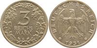 d 3 RM 34931G~2.2-GG 3 Reichsmark 1931G f. vz J 349