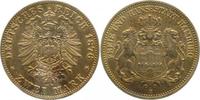 d 06176J~1.5b-GG-PAT 2 Mark Hamburg 1876J vz/stgl winz. Kerbe, leichte gold. Patina J 061