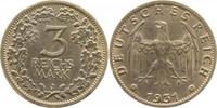 d 3 RM 34931J~2.0-GG 3 Reichsmark 1931J vz J 349