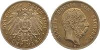 d 12591E~1.8b-GG-PAT 5 Mark Albert.v.Sachsen 1891E vz+ winz. Kerbe, schöne Patina J 125