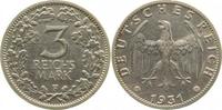 d 3 RM 34931F~2.2-GG 3 Reichsmark 1931F f. vz leichte Krätzerchen J 349