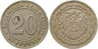 d 01492A~2.5b 20Pfennig 1892A ss/vz kl Randfehler J 014