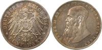 d 153b02D~1.1a-GG-PAT 5 Mark Georg II. Sachsen-Mein. 02D prfr/stgl, EA Patina TOP !!! J 153b