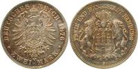 d 06176J~1.5c-GG-PAT 2 Mark Hamburg 1876J vz/stgl hübsche Patina J 061