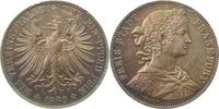 d 1 Thaler Th-Fr-60-1.2b-GG-PAT 1860 Frankfurt f. stgl. min. Rnd Kerbchen, herrl. Patina Thun