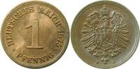 d 1 Pf 00175E~1.1-H 1 Pfennig 1875E prfr/stgl !!! J 001