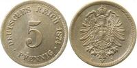 d 5 Pf 00374E~1.5-H 5 Pfennig 1874E f.prfr !!! min. Kärtzerchen auf Wertseite J 003