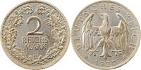d 2 RM 32027E~2.8-GG 2 Reichsmark  1927E SS+ Selten J 320