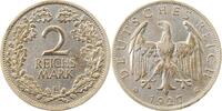 d 2 RM 32027E~2.8-GG 2 Reichsmark 1927E SS+ Selten J 320