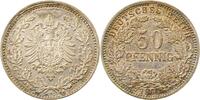 d 00877H~1.8-GG-PAT 50 Pfennig 1877H vz+ leichte Patina J 008