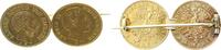 d 19577D~3.0-GG-B 5 M Ludwig II u. Sachsen 1877 zusammen als Broche 4,45 gr. 195-
