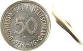 d P38450G1.5c 50 Pfennig 1950G WS:D5 f.bfr. ohne Riffelrand !!!! J 384