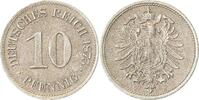 d 00475E~0.95-H 10 Pfennig 1875E prfr. fein !!! mit leichte Patina J 004
