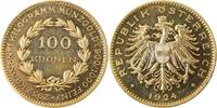 d 100 Kronen AU-104~1924-0.0-GG 1924, Polierte Platte ---