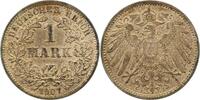 d 017n07J~1.3-GG-PAT 1 Mark 1907J prfr/f.prfr selten!!!, alte leichte Patina J 017