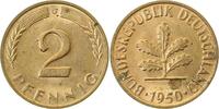 d 2 Pf 38150G~1.2b 2 Pfennig 1950G bfr. etwas fleckig J 381