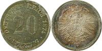 d 00574B~1.1a-GG-PAT 20Pfennig 1874B prfr/stgl. !!! herrliche Patina TOP, WS: Erstabschlag J 005