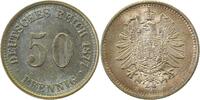 d  00777E~1.3-GG-PAT 50 Pfennig  1877E f.prfr/stgl, herrliche Patina J 007