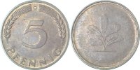 d 0 5 Pf U382--G2.0 5 Pfennig  Mzz. G, Rückseite fast unbeprägt J 382