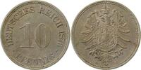 d 00476D~1.1-H 10 Pfennig 1876D prfr/stgl geringe Spuren eines Riffelrandes !!!! J 004