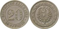 d 00688D~1.5c-H 20Pfennig 1888D f.prfr Wertseite: deutlich doppelt, min. Krätzerchen J 006