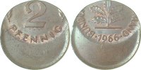 d 1.1 2 Pf P38166-1.1 2 Pfennig  1966 o.Mzz. ca. D50 bfr/st !! J 381