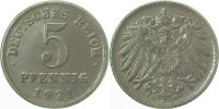 d 1.5 5 Pf 29721G~1.5 5 Pfennig 1921G vz/prfr. J 297