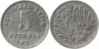 d 5 Pf 29722G~2.0-S 5 Pfennig 1922G vz mit S160 !!! selten !! J 297