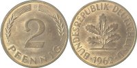 d 1.2 2 Pf 38162D~1.2 2 Pfennig 1962D f.stgl J 381