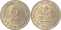 d 1.1 2 Pf 38162D~1.1 2 Pfennig 1962D bfr/stgl J 381