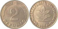 d 1.1 2 Pf 38164G~1.1 2 Pfennig 1964G bfr/stgl J 381