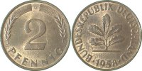 d 1.5 2 Pf 38158G~1.5 2 Pfennig 1958G vz/stgl J 381