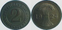 d 2 2 Pf P30724D1.2 2 Pfennig  1924D D5 prfr!! J 307