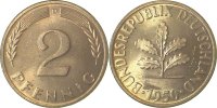 d 2 Pf 38150D~1.1a 2 Pfennig 1950D bfr/stgl Erstabschlag (EA)! !! J 381