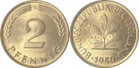 d 1.0 2 Pf 38150G~1.0 2 Pfennig 1950G stgl J 381