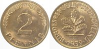 d 1.2 2 Pf 38159D~1.2 2 Pfennig 1959D bfr. J 381